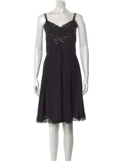 Pre-owned Sportmax Lace Pattern Mini Dress W/ Tags In Black