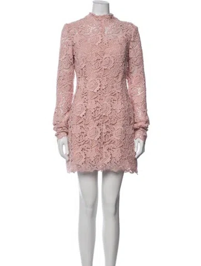 Pre-owned Sportmax Lace Pattern Mini Dress W/ Tags In Pink