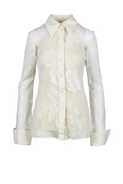 Sportmax Lace Designed Shirt In White
