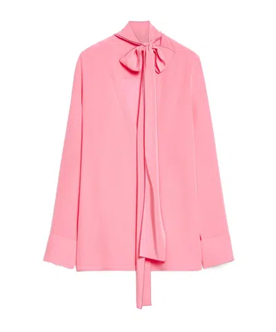 Sportmax Lace Silk Top In Pink