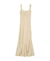 Sportmax Silk Cora Midi Dress With Lace-up Detail In Nude