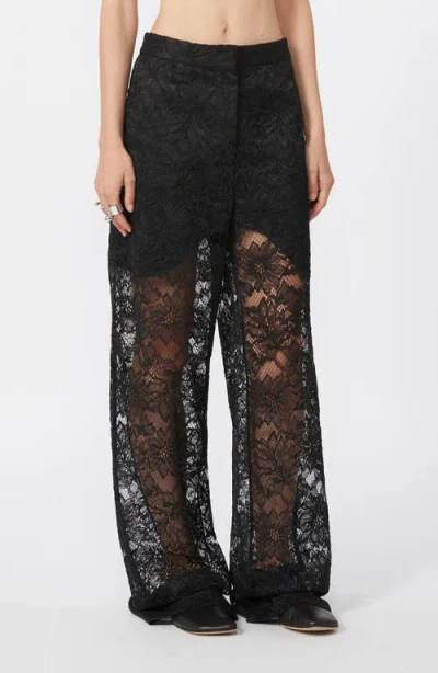 Sportmax Lace Wide Leg Pants In Black