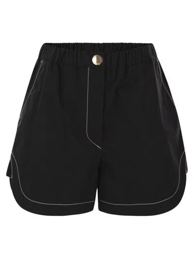 Sportmax Elastic Waist Shorts In Black