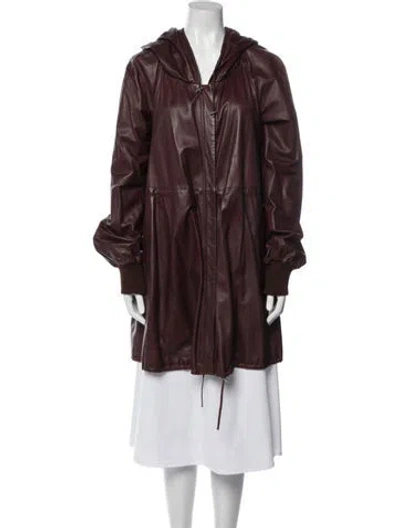 Pre-owned Sportmax Lamb Leather Faux Fur Coat In Brown