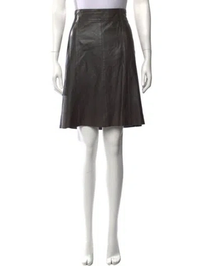 Pre-owned Sportmax Lamb Leather Mini Skirt In Black