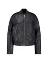 Sportmax Sheep Nappa Leather Jacket With Elastic Quilted Detailing In Black