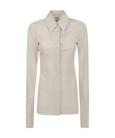 Sportmax Lapel Long Sleeve Shirt In White