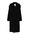 Sportmax Belted Double-breasted Coat Raglan Sleeves In Black