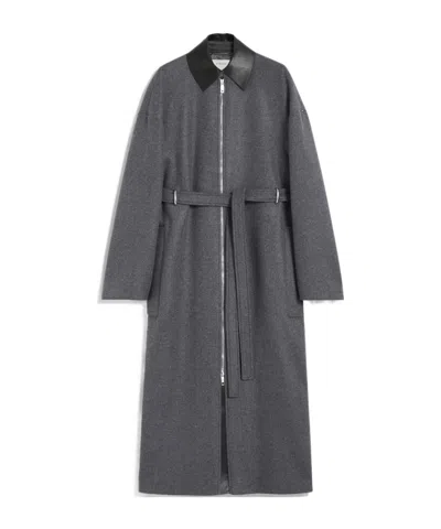 Sportmax Lapel Long-sleeved Coat In Gray
