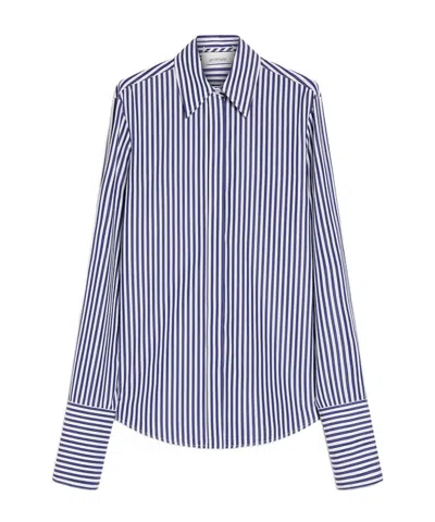 Sportmax Lapel Long-sleeved Shirt In Blue