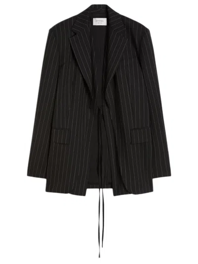 Sportmax Lapel Neckline Double-front Jacket With Side Flap Pockets In Neutral