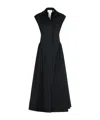 Sportmax Cotton Flared Skirt Midi Length Dress In Black
