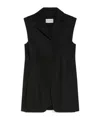 Sportmax Sleeveless Stretch Wool Blazer Minidress In Black