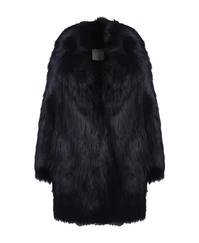 Sportmax Large Profile Coat In Black