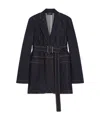 Sportmax Waist Belted Longline Jacket With Notched Lapels In Black