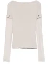 Sportmax Layered Chenille Crewneck Sweater With Detachable Sleeves