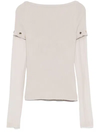 Sportmax Layered Crewneck Sweater In Grey