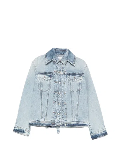 Sportmax Layered Denim Jacket In Blue