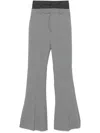 Sportmax Lince Layered Wool Flared Pants In Grey