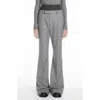 Sportmax Lince Layered Wool Flared Pants In Light Grey