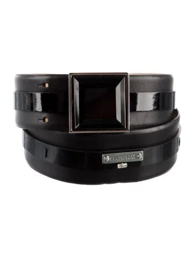 Pre-owned Sportmax Leather Belt In Black