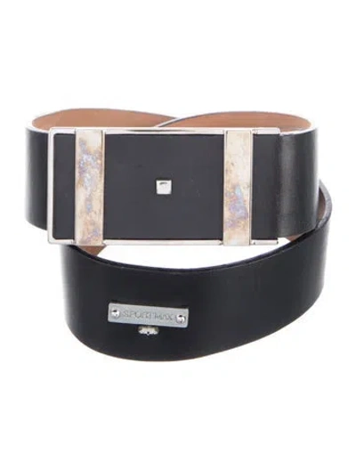 Pre-owned Sportmax Leather Belt In Black