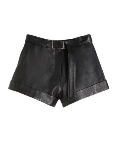 Sportmax Leather Bermuda Shorts - Black