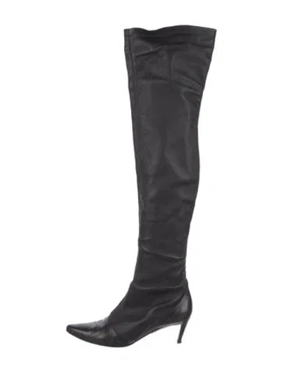 Pre-owned Sportmax Leather Boots In Black