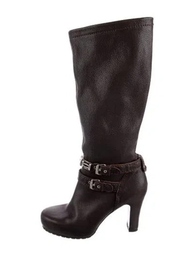 Pre-owned Sportmax Leather Boots In Brown