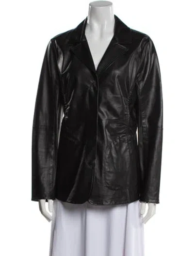 Pre-owned Sportmax Leather Evening Jacket In Black