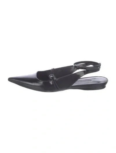 Pre-owned Sportmax Leather Flats In Black
