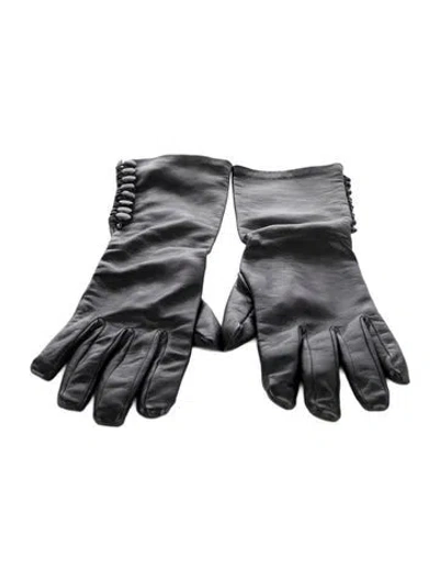 Pre-owned Sportmax Leather Gloves In Black
