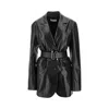 Sportmax Leather Jacket With Belt In Black