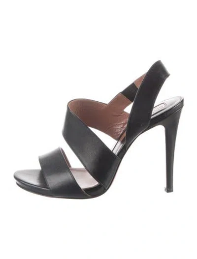 Pre-owned Sportmax Leather Sandals In Black