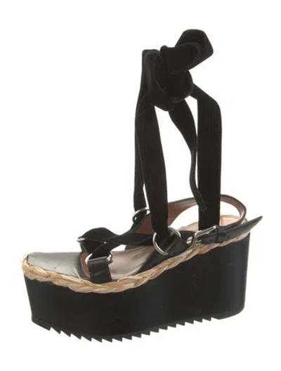 Pre-owned Sportmax Leather Sandals In Black