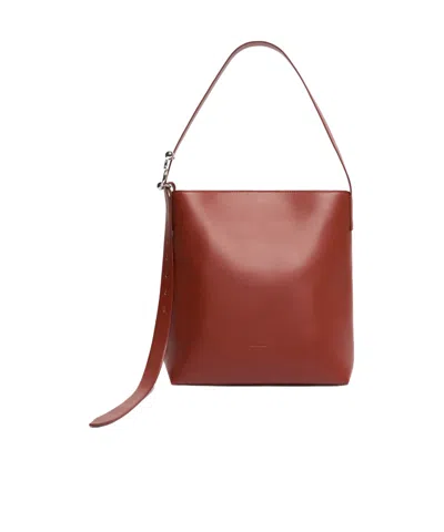 Sportmax Leather S-buckle Shopper Bag In Brown