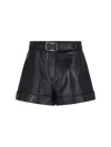 Sportmax Leather Shorts In Black