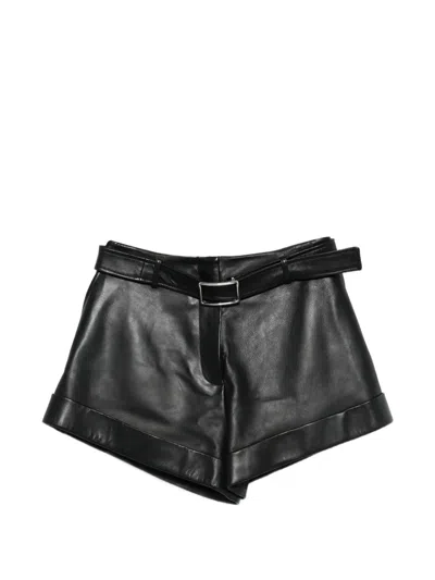 Sportmax Leather Shorts In Animal Print