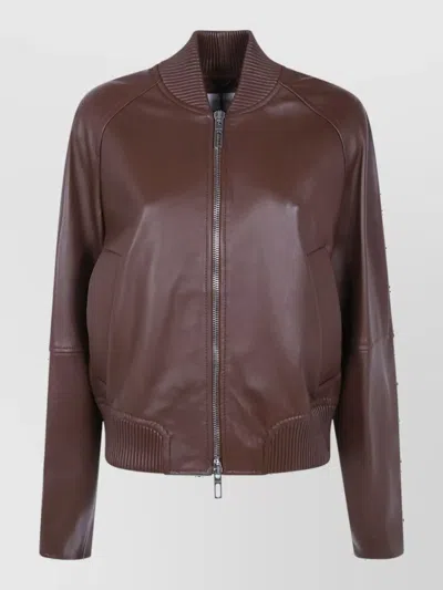 Sportmax Leather Single Breasted Coat