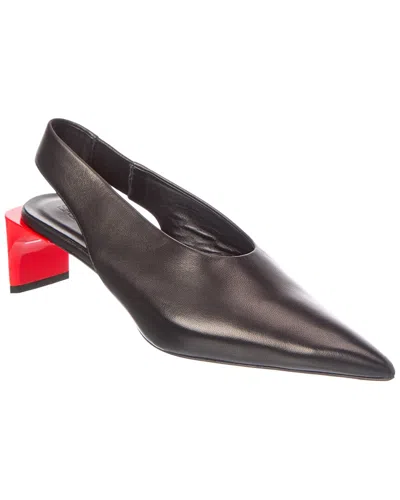 Sportmax Leather Slingback Pump In Black