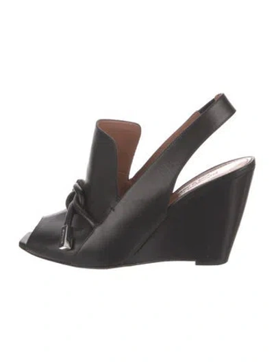 Pre-owned Sportmax Leather Slingback Pumps In Black