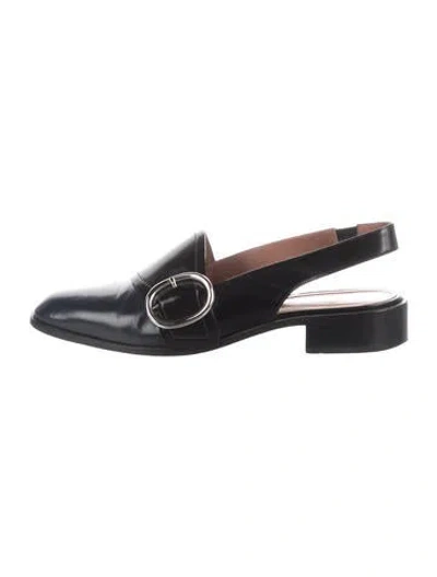 Pre-owned Sportmax Leather Slingback Pumps In Black