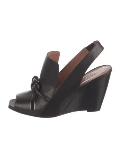 Pre-owned Sportmax Leather Slingback Sandals In Black