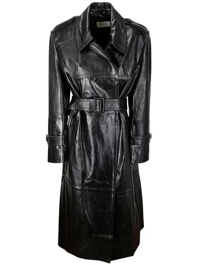 SPORTMAX LEATHER TRENCH COAT