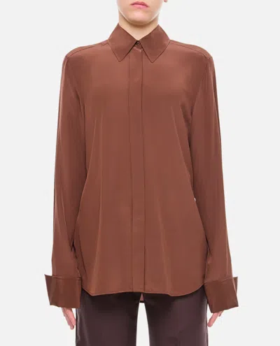 Sportmax Leila Long Sleeve Shirt In Brown