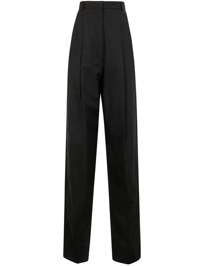 Sportmax Leone Pences Cotton Trousers In Black