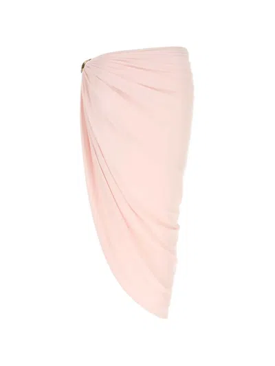 Sportmax Licenza Draped Asymmetric Midi Skirt In Pink