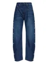 Sportmax Lichene Side Snap Wide Leg Jeans In Blue