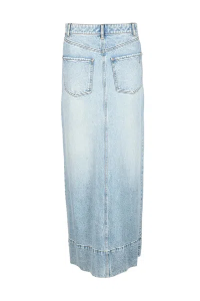 Sportmax Light-washed Denim Piavade Skirt In Blue