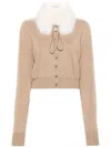 Sportmax Detachable Collar Cardigan In Neutral
